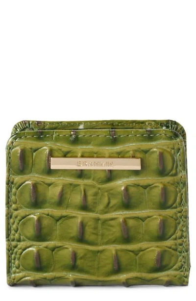 Brahmin Jane Croc Embossed Leather Bifold Wallet In Green