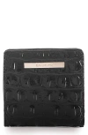 Brahmin Jane Croc Embossed Leather Wallet In Black Melbourne