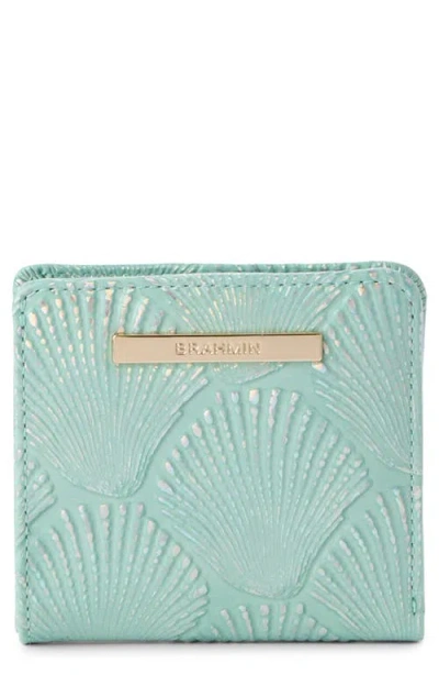 Brahmin Jane Embossed Leather Bifold Wallet In Blue