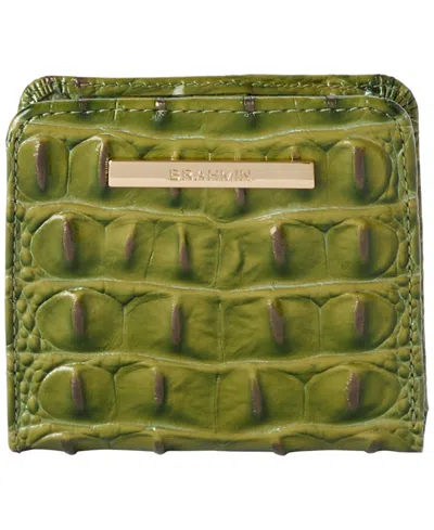 Brahmin Jane Melbourne Embossed Leather Wallet In Olive Melbourne Ombre