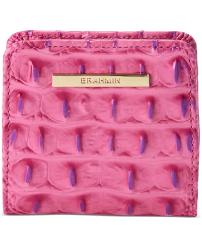 Brahmin Jane Melbourne Embossed Leather Wallet In Pink
