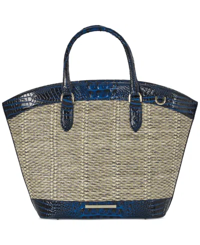 Brahmin Jeanne Anchor Boathouse Leather Tote In Blue