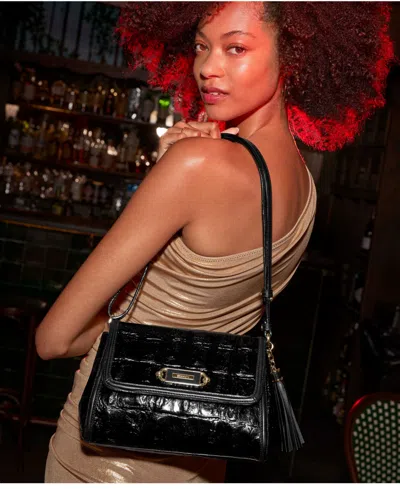 Brahmin Jenah Small Leather Crossbody In Black