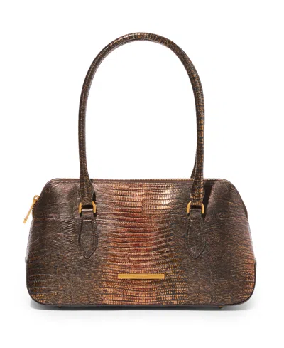 Brahmin Jennifer Boundless Medium Zip-top Satchel Handbag In Chocolate