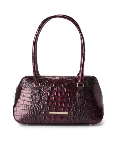 Brahmin Jennifer Melbourne Medium Leather Satchel Handbag In Oxblood