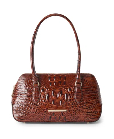 Brahmin Jennifer Melbourne Medium Leather Satchel Handbag In Blue