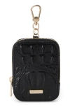 Brahmin Katelynn Croc Embossed Leather Coin Pouch In Black