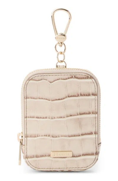 Brahmin Katelynn Croc Embossed Leather Coin Pouch In Gray