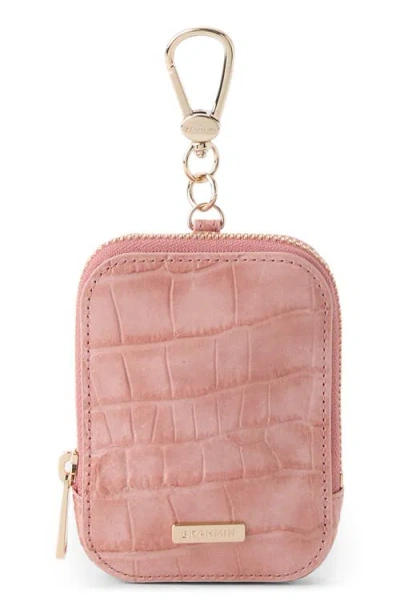 Brahmin Katelynn Croc Embossed Leather Coin Pouch In Pink