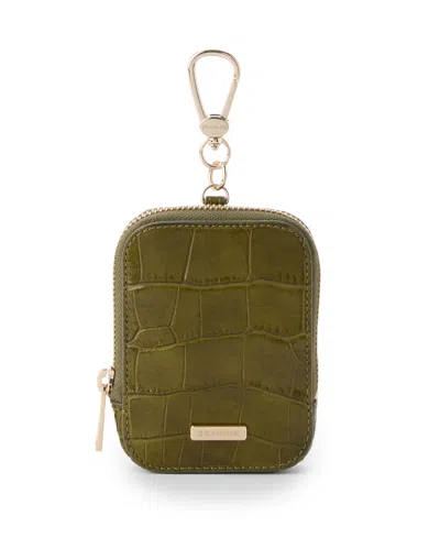 Brahmin Katelynn Mini Leather Zip Coin Purse In Olive Alba