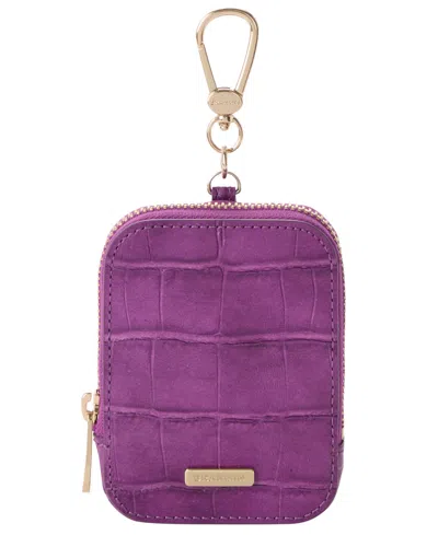 Brahmin Katelynn Mini Leather Zip Coin Purse In Purple