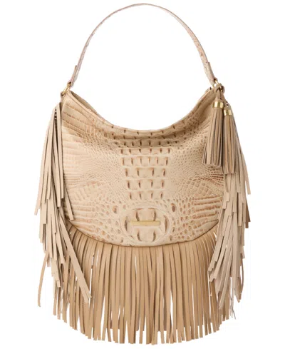 Brahmin Kathleen Bonita Leather Shoulder Bag In Sand