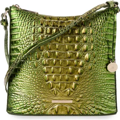 Brahmin Katie Croc Embossed Leather Crossbody Bag In Green