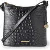 Brahmin Katie Croc Embossed Leather Crossbody Bag In Black