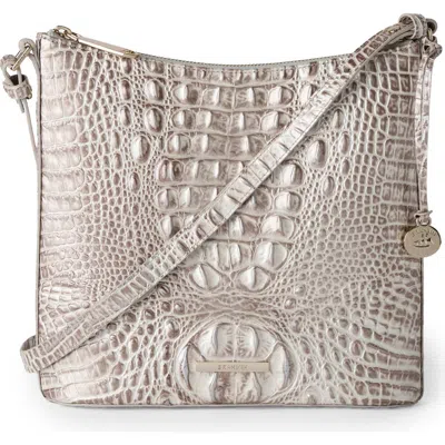 Brahmin Katie Croc Embossed Leather Crossbody Bag In White