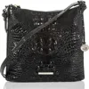 Brahmin Katie Croc Embossed Leather Crossbody Bag In Black