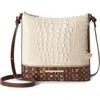 Brahmin Katie Croc Embossed Leather Crossbody Bag In Brown