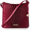 Brahmin Katie Croc Embossed Leather Crossbody Bag In Merlot