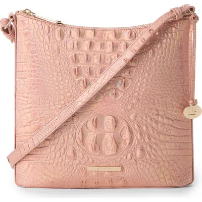 Brahmin Katie Croc Embossed Leather Crossbody Bag In Rose Gold