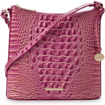Brahmin Katie Croc Embossed Leather Crossbody Bag In Rouge Blush