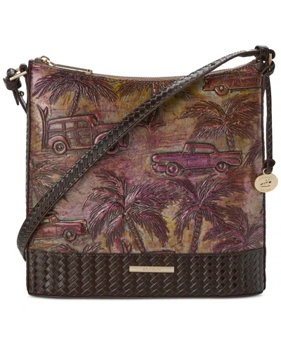 Brahmin Katie Honey Brown Copa Cabana Small Leather Crossbody In Multi