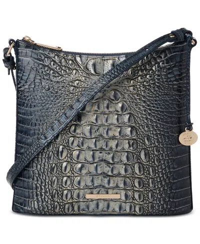 Brahmin Katie Melbourne Embossed Leather Crossbody In Twilight Blue