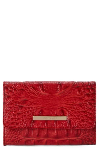 Brahmin Kerra Croc Embossed Leather Wallet In Red