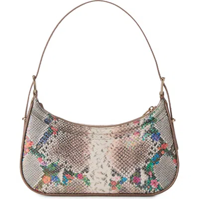 Brahmin Kyrie Croc Embossed Leather Shoulder Bag In Multi