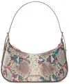 Brahmin Kyrie Croc Embossed Leather Shoulder Bag In Multi