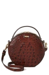 Brahmin Lane Croc Embossed Leather Crossbody Bag In Pecan