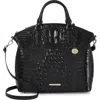 Brahmin Megan Large Melbourne Leather Satchel In Black