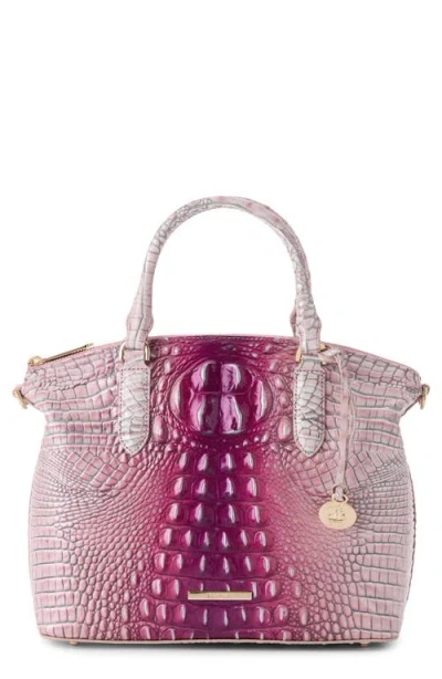 Brahmin Large Duxbury Croc Embossed Leather Satchel In Island Petal