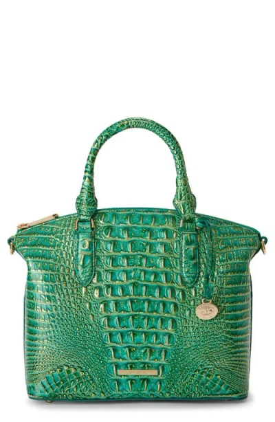 Brahmin Large Duxbury Croc Embossed Leather Satchel In Jungle Jewel