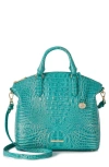 Brahmin Large Duxbury Croc Embossed Leather Satchel In Mermaid Green