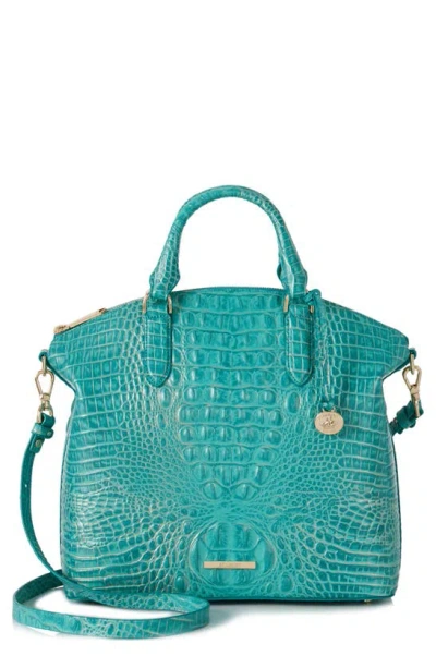Brahmin Large Duxbury Croc Embossed Leather Satchel In Mermaid Green