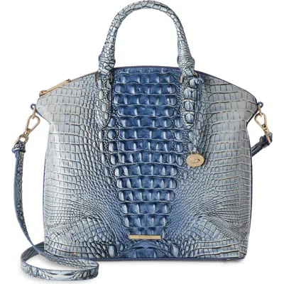 Brahmin Large Duxbury Melbourne Croc Embossed Leather Satchel In Bellbottom Blue