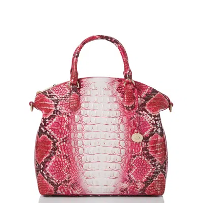 Brahmin Large Duxbury Satchel Crown Of Hearts Ombre Melbourne In Red