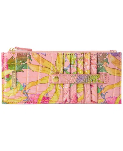 Brahmin Leather Credit Card Wallet In Perennial