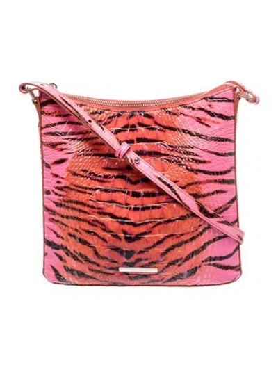 Pre-owned Brahmin Leather Messenger Bag In Pink