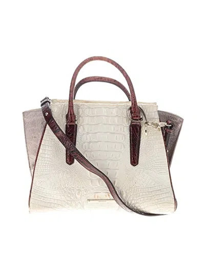 Pre-owned Brahmin Leather Satchel In Ivory