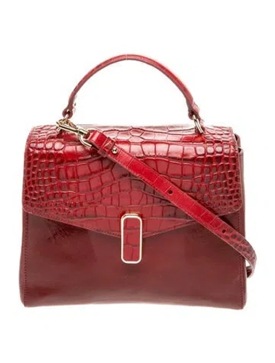 Pre-owned Brahmin Leather Top Handle Bag In Burgundy