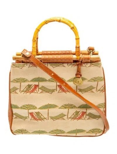 Pre-owned Brahmin Leather Top Handle Bag In Neutrals