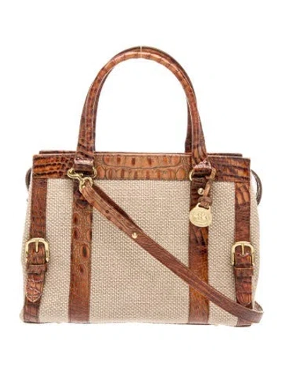 Pre-owned Brahmin Leather Top Handle Bag In Neutrals