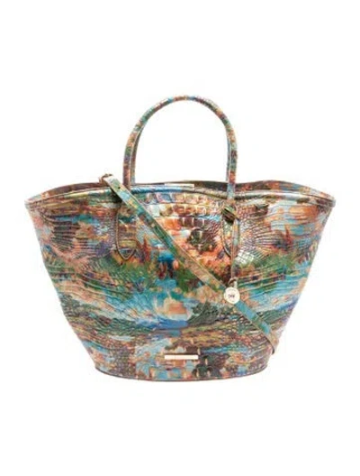 Pre-owned Brahmin Leather Tote In Multicolor