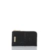Brahmin Lennon Croc Embossed Leather Card Case In Black