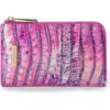Brahmin Lennon Croc Embossed Leather Card Case In Purple Iris