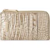 Brahmin Lennon Croc Embossed Leather Card Case In Wind Chime