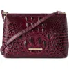 Brahmin Lorelei Croc Embossed Leather Shoulder Bag In Burgundy