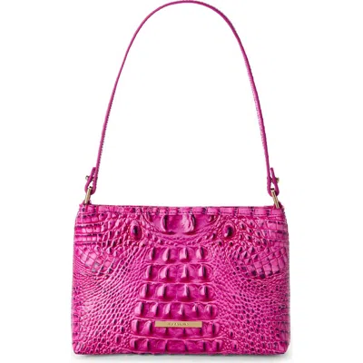 Brahmin Lorelei Croc Embossed Leather Shoulder Bag In Pink