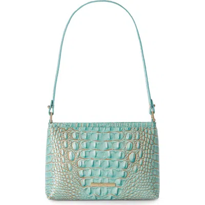 Brahmin Lorelei Croc Embossed Leather Shoulder Bag In Blue